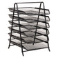 Mind Reader 6-Tier Paper Tray, Desktop Organizer, File Storage, Office, Metal Mesh, 11.75"L x 13.75"W x 18"H, Black