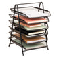 Mind Reader 6-Tier Paper Tray, Desktop Organizer, File Storage, Office, Metal Mesh, 11.75"L x 13.75"W x 18"H, Black
