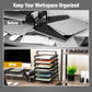 Mind Reader 6-Tier Paper Tray, Desktop Organizer, File Storage, Office, Metal Mesh, 11.75"L x 13.75"W x 18"H, Black