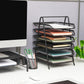 Mind Reader 6-Tier Paper Tray, Desktop Organizer, File Storage, Office, Metal Mesh, 11.75"L x 13.75"W x 18"H, Black