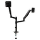 Mind Reader Dual Monitor Arm for 13–32 Inch Screens, Gas Spring VESA Desk Mount, ±180° Rotation, ±65° Tilt, ±180° Swivel, Holds up to 19.8 lbs Each,  Integrated Cable Management, Black