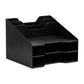 Mind Reader Desktop Organizer, Vertical File Holder, Paper Trays, Office, Plastic, 12.5"L x 11.75"W x 9.5"H, Beige