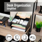 Mind Reader Desktop Organizer, Vertical File Holder, Paper Trays, Office, Plastic, 12.5"L x 11.75"W x 9.5"H, Beige