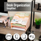 Mind Reader Desktop Organizer, Vertical File Holder, Paper Trays, Office, Plastic, 12.5"L x 11.75"W x 9.5"H, Beige