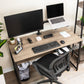 Mind Reader Dual Arm Monitor and Laptop Desk Mount, Adjustable Stand for 17"–32" Screens, VESA 75x75/100x100, 180° Rotation, ±90° Swivel, ±90° Tilt, Black