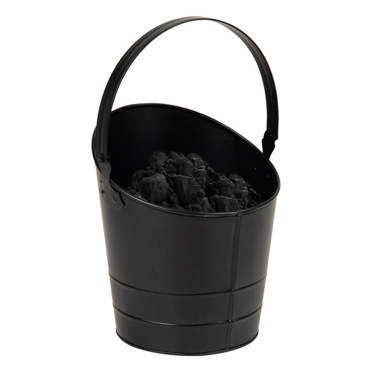 Mind Reader Fireplace Ash Bucket, 6L (1.5 gal) Capacity, Wood Stove, Fireplace Accessories, Metal, 9"L x 9"W x 10.5"H, Black