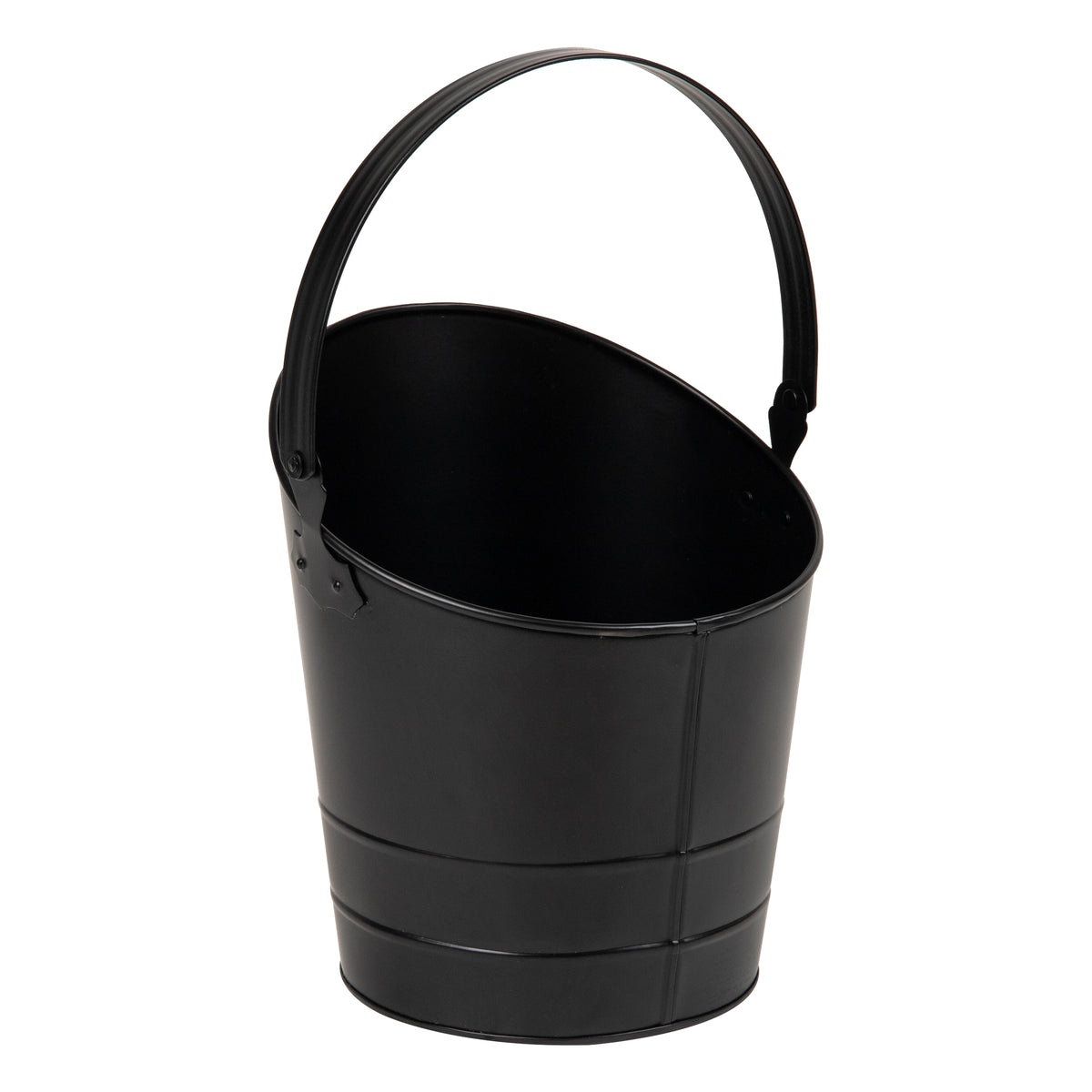 Mind Reader Fireplace Ash Bucket, 6L (1.5 gal) Capacity, Wood Stove, Fireplace Accessories, Metal, 9"L x 9"W x 10.5"H, Black