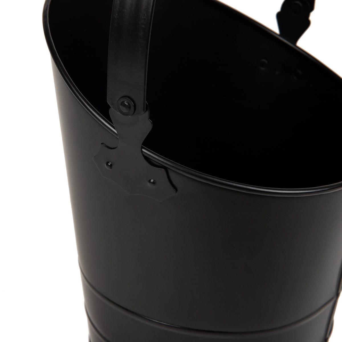 Mind Reader Fireplace Ash Bucket, 6L (1.5 gal) Capacity, Wood Stove, Fireplace Accessories, Metal, 9"L x 9"W x 10.5"H, Black