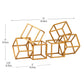 Mind Reader Decorative Geometric Cube Bookends, Modern Book Holders, Office Decor, Metal, Set of 2, Gold