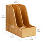 Mind Reader Vertical File Storage, Desktop Organizer, Magazine Holder, Office, Bamboo, 6"L x 11"W x 10"H, Brown