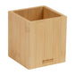 Mind Reader Pen Cup, Accessory Holder, Desktop Organization, Office, Bamboo, 3.5"L x 3.5"W x 3.875"H, Brown
