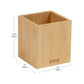 Mind Reader Pen Cup, Accessory Holder, Desktop Organization, Office, Bamboo, 3.5"L x 3.5"W x 3.875"H, Brown