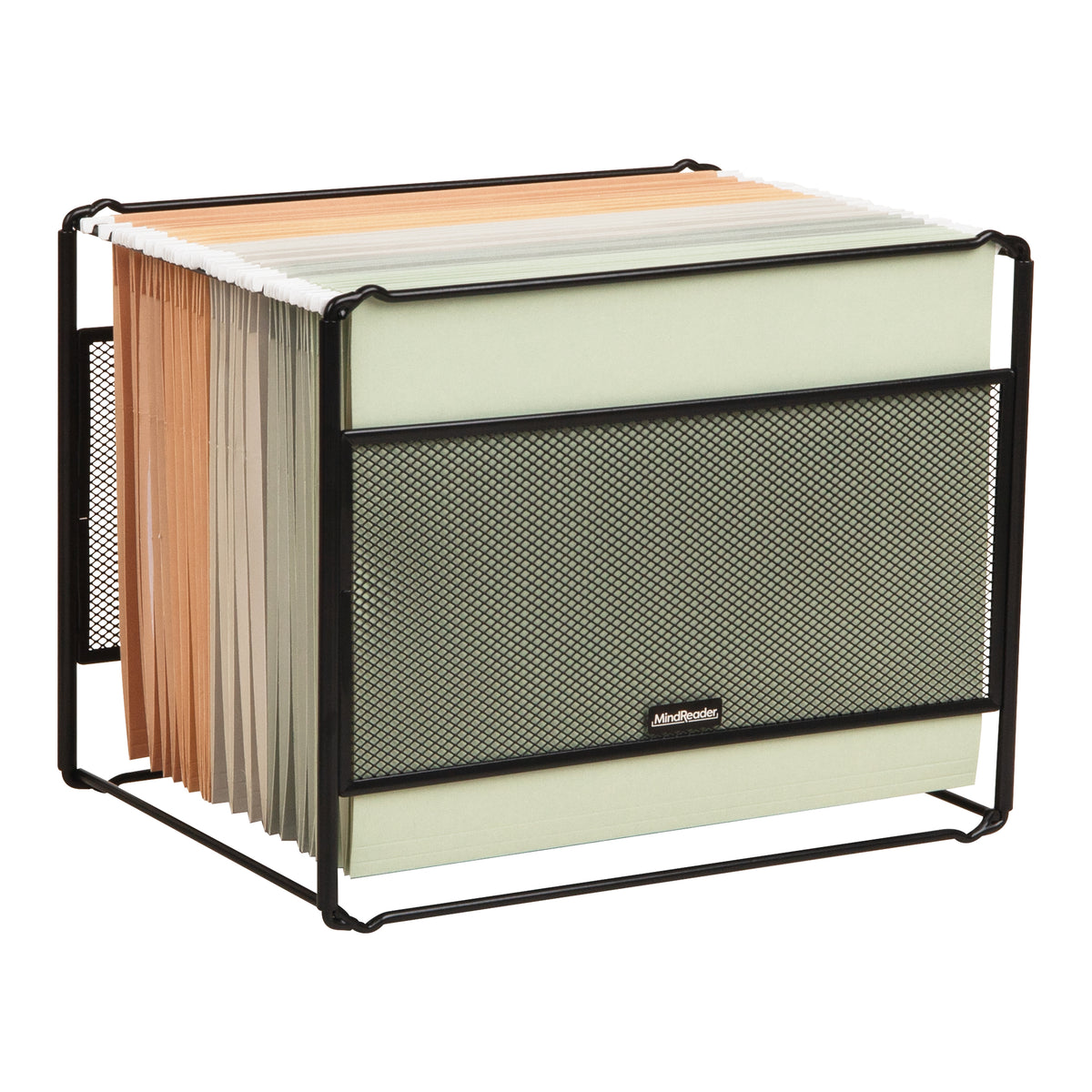 Mind Reader Hanging File Folder Organizer, Desktop Organizer, Storage, Office, Metal Mesh, 13"L x 9.75"W x 10.25"H