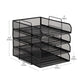 Mind Reader Stackable Paper Tray, Desktop Organizer, File Storage, Office, Metal Mesh, 10.5"L x13.5"W x11.25"H, 4 Pcs., Black