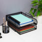 Mind Reader Stackable Paper Tray, Desktop Organizer, File Storage, Office, Metal Mesh, 10.5"L x13.5"W x11.25"H, 4 Pcs., Black