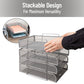 Mind Reader Stackable Paper Tray, Desktop Organizer, File Storage, Office, Metal Mesh, 10.5"L x13.5"W x11.25"H, 4 Pcs., Black