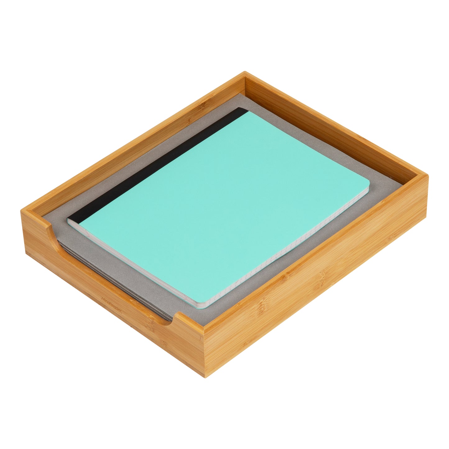 Mind Reader Paper Tray, Desktop Organizer, File Storage, Modern, Office, Bamboo, 10.25"L x 12.5"W x 2.25"H, Brown