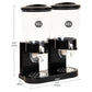 Mind Reader Double Cereal Dispenser for Countertop, 2 x 3.5L Airtight Containers, Rotating Dry Food Dispenser for Cereal, Rice, Candy, Coffee Beans, Black
