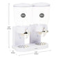 Mind Reader Double Cereal Dispenser for Countertop, 2 x 3.5L Airtight Containers, Rotating Dry Food Dispenser for Cereal, Rice, Candy, Coffee Beans, White
