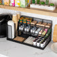 Mind Reader Cup and Condiment Station, Breakroom Countertop Organizer, 3-Tier Storage for Office Coffee Stations and Shared Spaces, Metal Mesh, Black