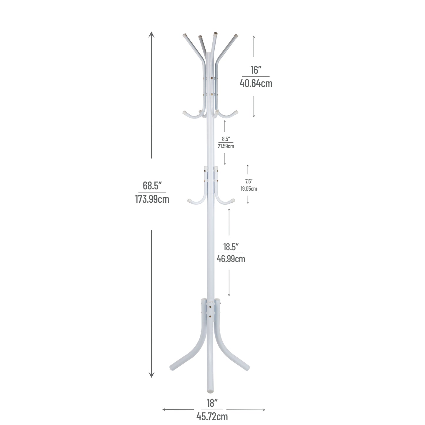 Mind Reader Freestanding Coat Rack, Multi-Tier Organizer for Office and Entryway, Metal