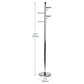 Mind Reader Freestanding Coat Rack, Multi-Hook Organizer for Office or Entryway, Metal, Silver