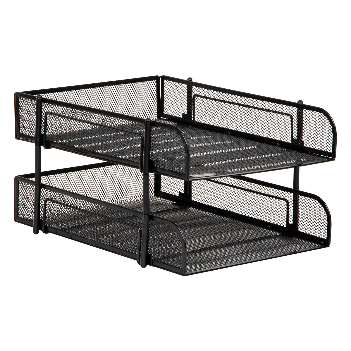 Mind Reader Stackable Paper Tray, Desktop Organizer, File Storage, Office, Metal Mesh, 10.5"L x 13.25"W x 7.5"H, 2 Pcs