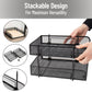 Mind Reader Stackable Paper Tray, Desktop Organizer, File Storage, Office, Metal Mesh, 10.5"L x 13.25"W x 7.5"H, 2 Pcs