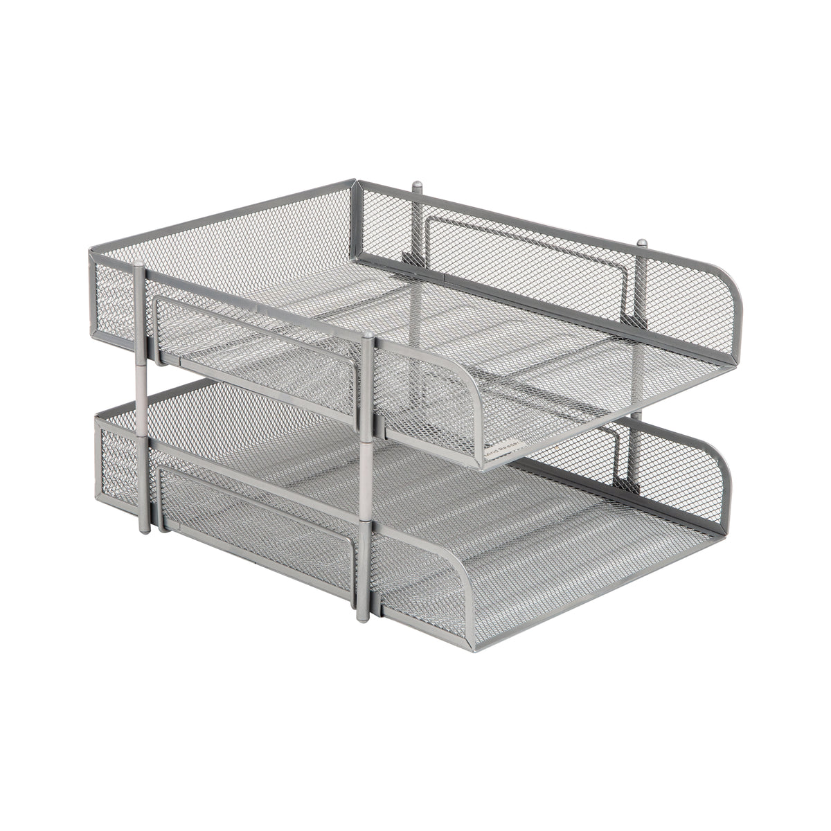 Mind Reader Stackable Paper Tray, Desktop Organizer, File Storage, Office, Metal Mesh, 10.5"L x 13.25"W x 7.5"H, 2 Pcs