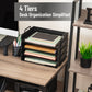 Mind Reader Stackable Paper Tray, Desktop Organizer, File Storage, Office, Plastic, 13.75"L x 10"W x 10.75"H, 4 Pcs.