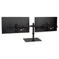 Mind Reader Freestanding Dual Monitor Desk Mount for 13"-32" Screens , VESA 75x75/100x100, Full Motion with 180° Rotation, ±90° Swivel, ±45° Tilt, Holds Up to 17.6 lbs Each – No Clamp, Base Stand with Cable Management, Black