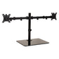 Mind Reader Freestanding Dual Monitor Desk Mount for 13"-32" Screens , VESA 75x75/100x100, Full Motion with 180° Rotation, ±90° Swivel, ±45° Tilt, Holds Up to 17.6 lbs Each – No Clamp, Base Stand with Cable Management, Black