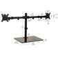 Mind Reader Freestanding Dual Monitor Desk Mount for 13"-32" Screens , VESA 75x75/100x100, Full Motion with 180° Rotation, ±90° Swivel, ±45° Tilt, Holds Up to 17.6 lbs Each – No Clamp, Base Stand with Cable Management, Black