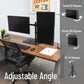 Mind Reader Freestanding Dual Monitor Desk Mount for 13"-32" Screens , VESA 75x75/100x100, Full Motion with 180° Rotation, ±90° Swivel, ±45° Tilt, Holds Up to 17.6 lbs Each – No Clamp, Base Stand with Cable Management, Black