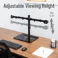 Mind Reader Freestanding Dual Monitor Desk Mount for 13"-32" Screens , VESA 75x75/100x100, Full Motion with 180° Rotation, ±90° Swivel, ±45° Tilt, Holds Up to 17.6 lbs Each – No Clamp, Base Stand with Cable Management, Black