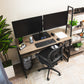 Mind Reader Freestanding Dual Monitor Desk Mount for 13"-32" Screens , VESA 75x75/100x100, Full Motion with 180° Rotation, ±90° Swivel, ±45° Tilt, Holds Up to 17.6 lbs Each – No Clamp, Base Stand with Cable Management, Black