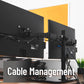 Mind Reader Freestanding Dual Monitor Desk Mount for 13"-32" Screens , VESA 75x75/100x100, Full Motion with 180° Rotation, ±90° Swivel, ±45° Tilt, Holds Up to 17.6 lbs Each – No Clamp, Base Stand with Cable Management, Black