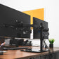 Mind Reader Freestanding Dual Monitor Desk Mount for 13"-32" Screens , VESA 75x75/100x100, Full Motion with 180° Rotation, ±90° Swivel, ±45° Tilt, Holds Up to 17.6 lbs Each – No Clamp, Base Stand with Cable Management, Black
