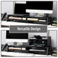Mind Reader 2-Tier MDF Double Monitor Stand, Dual Screen Riser with Storage Shelf, 33.75 Inch Wide, 88 lb Capacity, Black