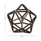 Mind Reader Metal Geometric Sculpture, Modern, Office Decoration, Home Decor, Metal, Black