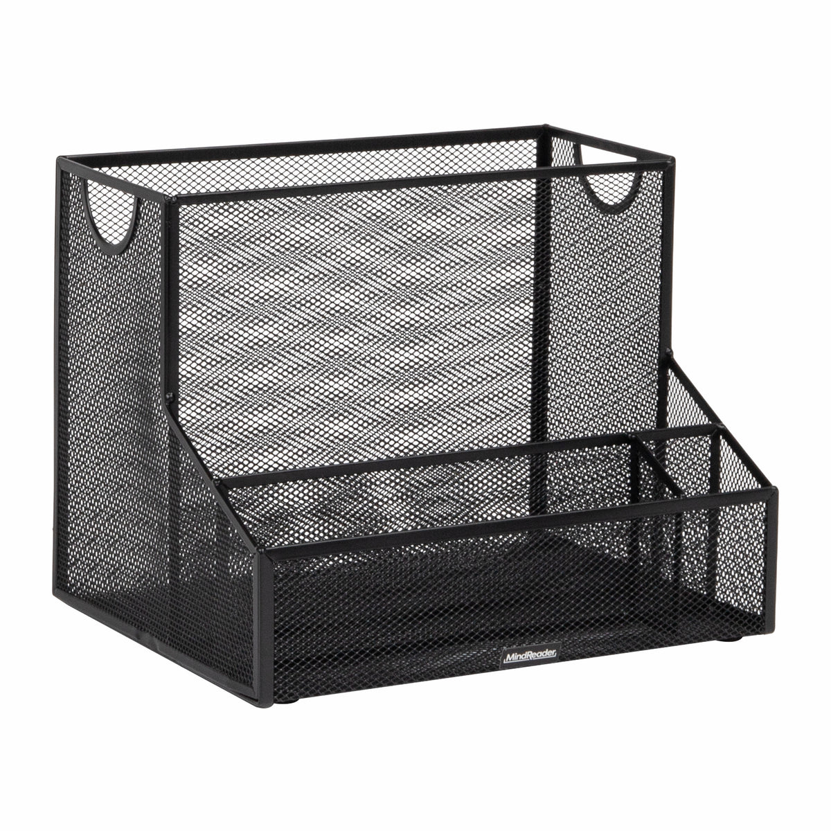 Mind Reader Desktop Organizer, Vertical File Storage, Letter Size, Office, Metal Mesh, 12.15"L x 9.5"W x 9.5"H, Black