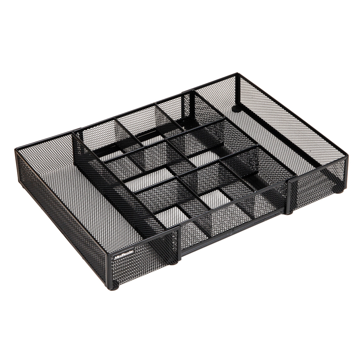 Mind Reader Expandable Mesh Desk Drawer Organizer, Adjustable from 9.25" to 17.125", Office Supply Storage Tray, Makeup Organizer, Black