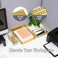 Mind Reader Gold Desk Organizer Set, Includes Pen Cup, Catchall Tray, File Box & Paper Tray, 4-Piece Metal Desktop Accessory Kit