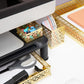 Mind Reader Gold Desk Organizer Set, Includes Pen Cup, Catchall Tray, File Box & Paper Tray, 4-Piece Metal Desktop Accessory Kit