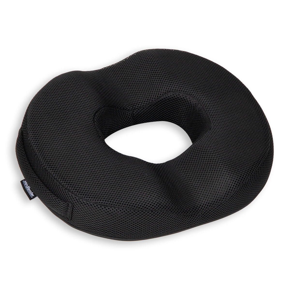 Mind Reader Donut Pillow Seat Cushion with Air-Cloud Technology, Tailbone, Hemorrhoid, Pregnancy Relief, Black