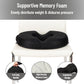 Mind Reader Donut Pillow Seat Cushion with Air-Cloud Technology, Tailbone, Hemorrhoid, Pregnancy Relief, Black