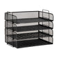 Mind Reader Stackable Paper Tray, Desktop Organizer, File Storage, Office, Metal Mesh, 13.25"L x 9.75"W x 11.25"H, 4 Pcs.