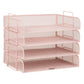 Mind Reader Stackable Paper Tray, Desktop Organizer, File Storage, Office, Metal Mesh, 13.25"L x 9.75"W x 11.25"H, 4 Pcs.