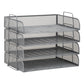 Mind Reader Stackable Paper Tray, Desktop Organizer, File Storage, Office, Metal Mesh, 13.25"L x 9.75"W x 11.25"H, 4 Pcs.