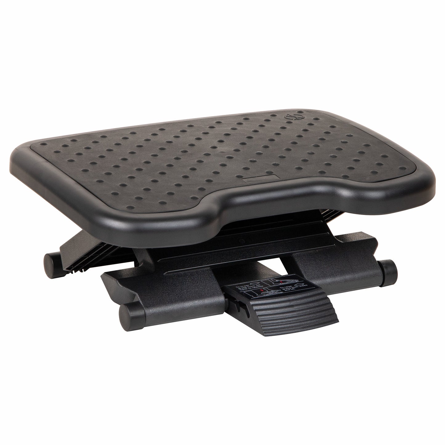 Mind Reader Adjustable Foot Rest with Elastomer Pad for Comfort and Support, Ergonomic Foot Platform, Height Adjustable, Black